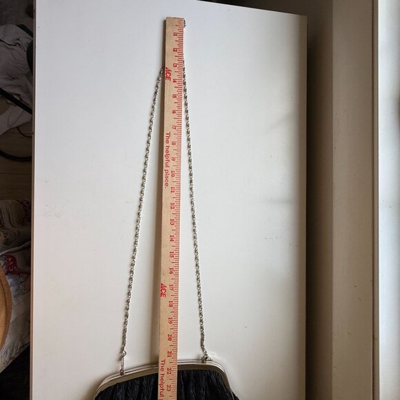 Vintage Neiman Marcus Textured Satin Clutch Evening Bag Womens Cocktail Black - Picture 14 of 16